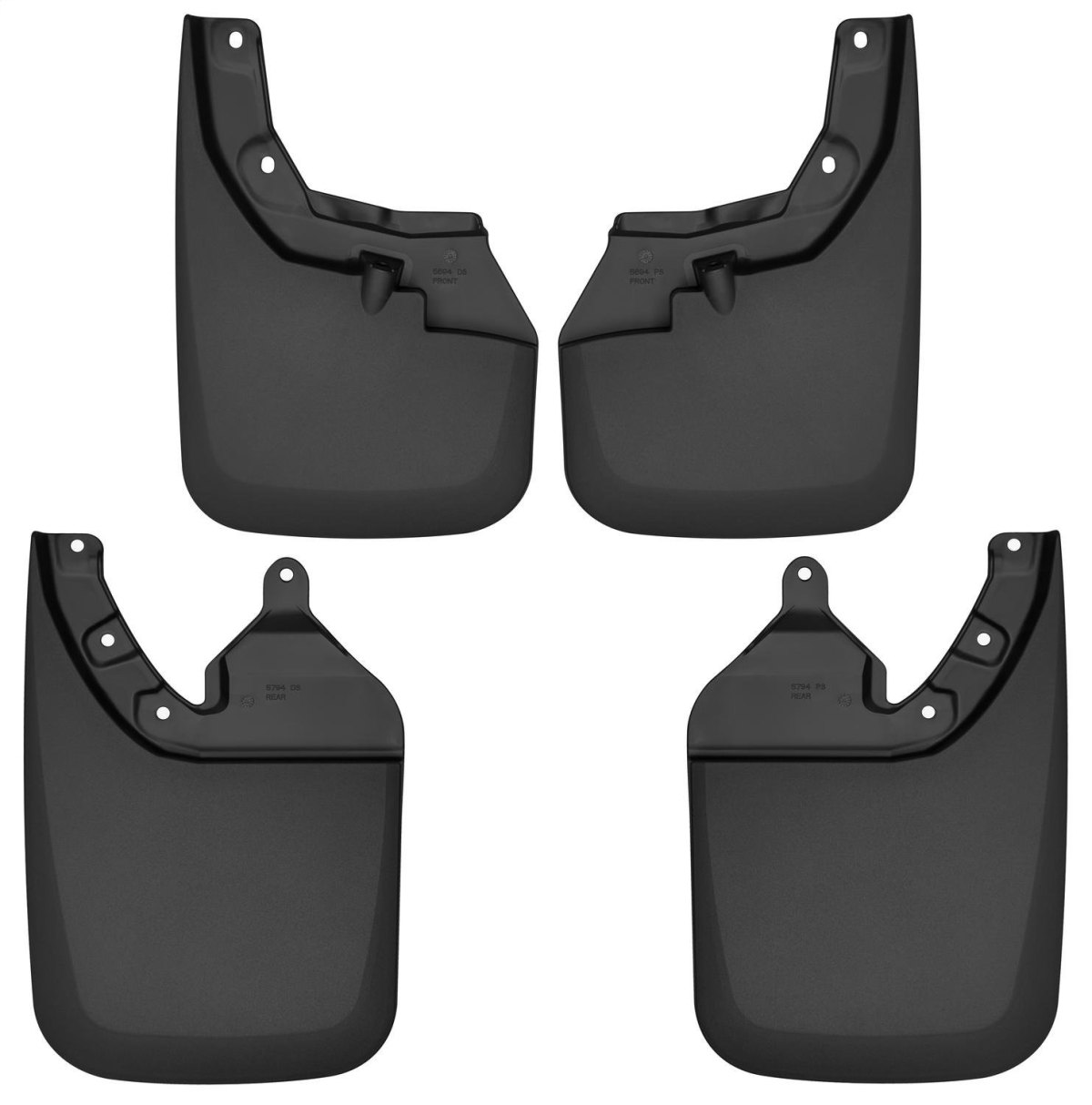 Husky Liners 定制 Mud Guards | 适配 2016-2023 Toyota Tacoma w/OEM Fender Flares | Front & Rear 套， 4-pc 黑色 - 56946